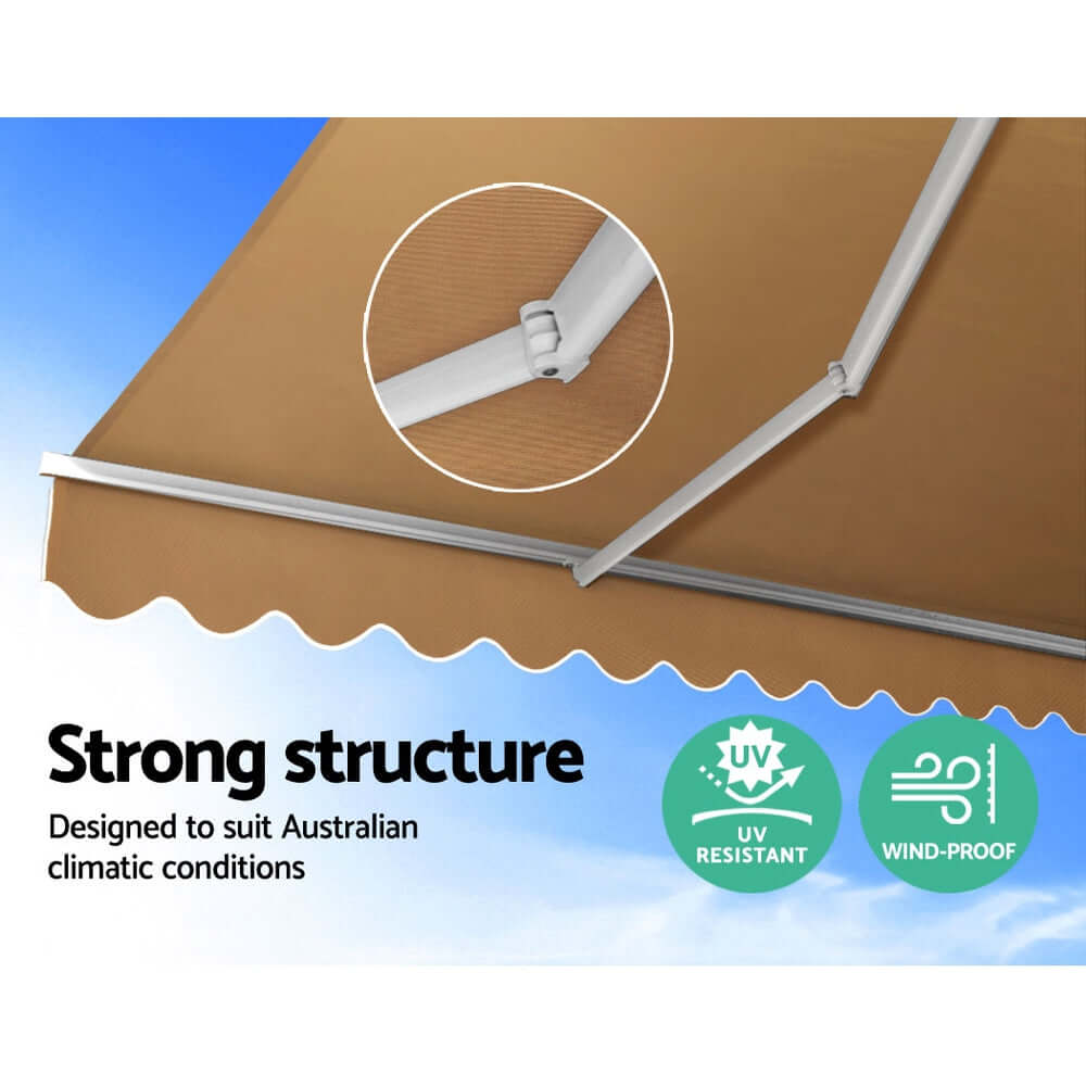 DSZ Product, feed-cond-new, feed-sl-DSZ Freight Payable, newInstahut Retractable Folding Arm Awning Motorised Sunshade 4M X 3M Beige - Premium Home & Garden > Shading > Awnings from Instahut ! Shop Online Buy Now at S & D's Value Store Family Business Best Customer ServiceDSZ Product, feed-cond-new, feed-sl-DSZ Freight Payable, new