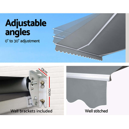 DSZ Product, feed-cond-new, feed-sl-DSZ Freight Payable, newInstahut Retractable Folding Arm Awning Motorised Sunshade 4M X 3M Pearl Grey - Premium Home & Garden > Shading > Awnings from Instahut ! Shop Online Buy Now at S & D's Value Store Family Business Best Customer ServiceDSZ Product, feed-cond-new, feed-sl-DSZ Freight Payable, new