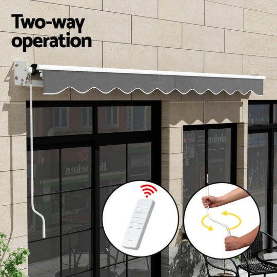 DSZ Product, feed-cond-new, feed-sl-DSZ Freight Payable, newInstahut Retractable Folding Arm Awning Motorised Sunshade 4.5M X 3M Grey - Premium Home & Garden > Shading > Awnings from Instahut ! Shop Online Buy Now at S & D's Value Store Family Business Best Customer ServiceDSZ Product, feed-cond-new, feed-sl-DSZ Freight Payable, new