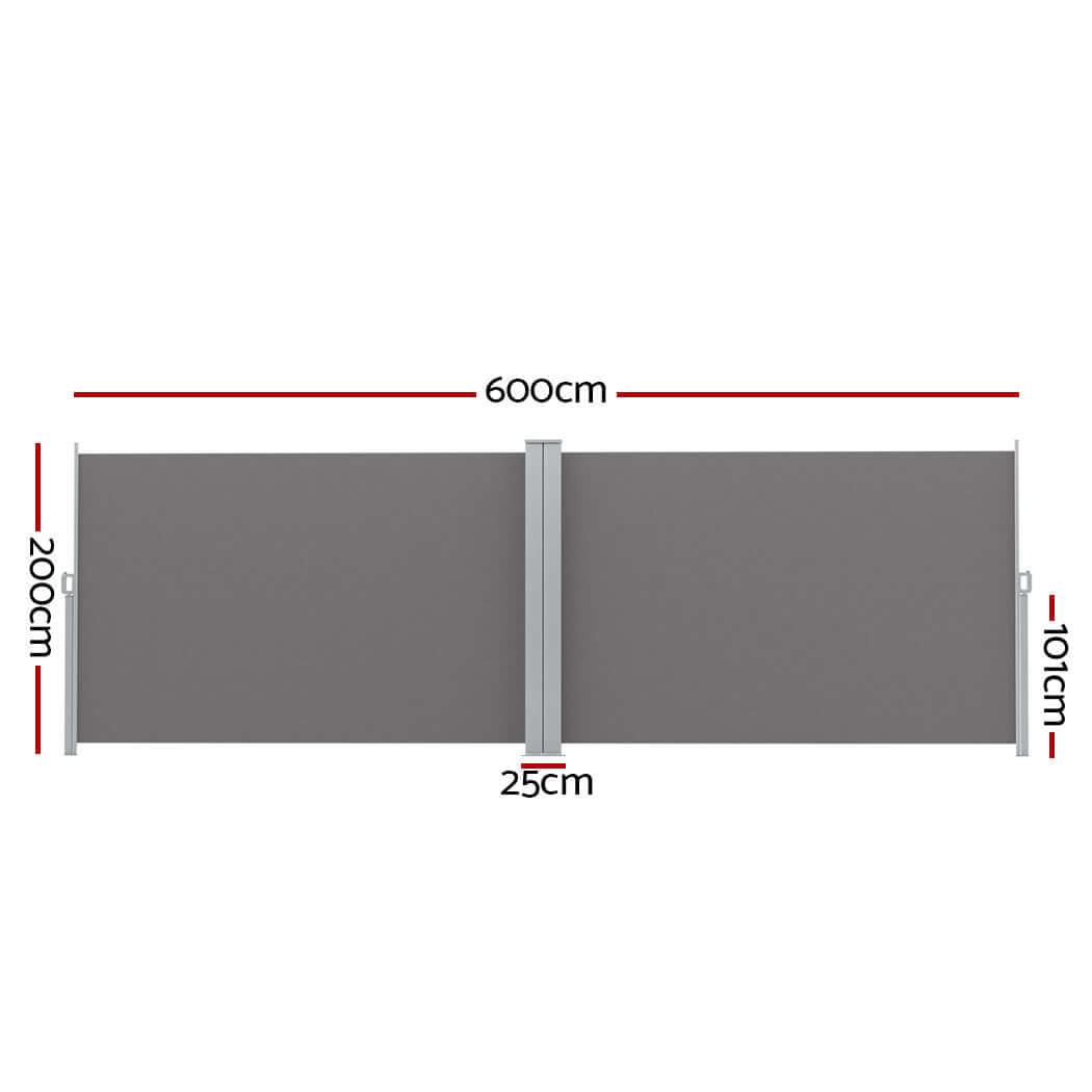 DSZ Product, feed-cond-new, feed-sl-DSZ Freight Payable, newInstahut Side Awning Sun Shade Outdoor Retractable Privacy Screen 2 X 6M Grey - Premium Home & Garden > Shading > Awnings from Instahut ! Shop Online Buy Now at S & D's Value Store Family Business Best Customer ServiceDSZ Product, feed-cond-new, feed-sl-DSZ Freight Payable, new