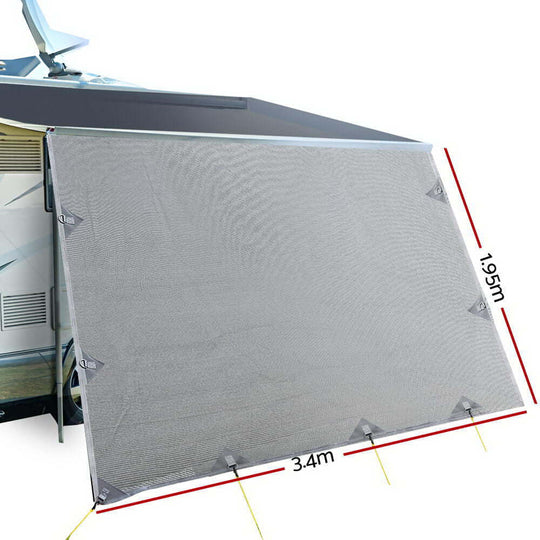 _label_, DSZ Product, feed-cond-new, feed-sl-free shipping, free-shipping, newCaravan Privacy Screen Roll Out Awning 3.4 X 1.95M End Wall Side Sun Shade Grey - Premium Outdoor Recreation > Camping > Caravan Accessories from Weisshorn ! Shop Online Buy Now at S & D's Value Store Family Business Best Customer Service_label_, DSZ Product, feed-cond-new, feed-sl-free shipping, free-shipping, new