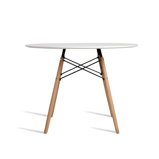 Artiss Dining Table Round White 4 Seater 100CM