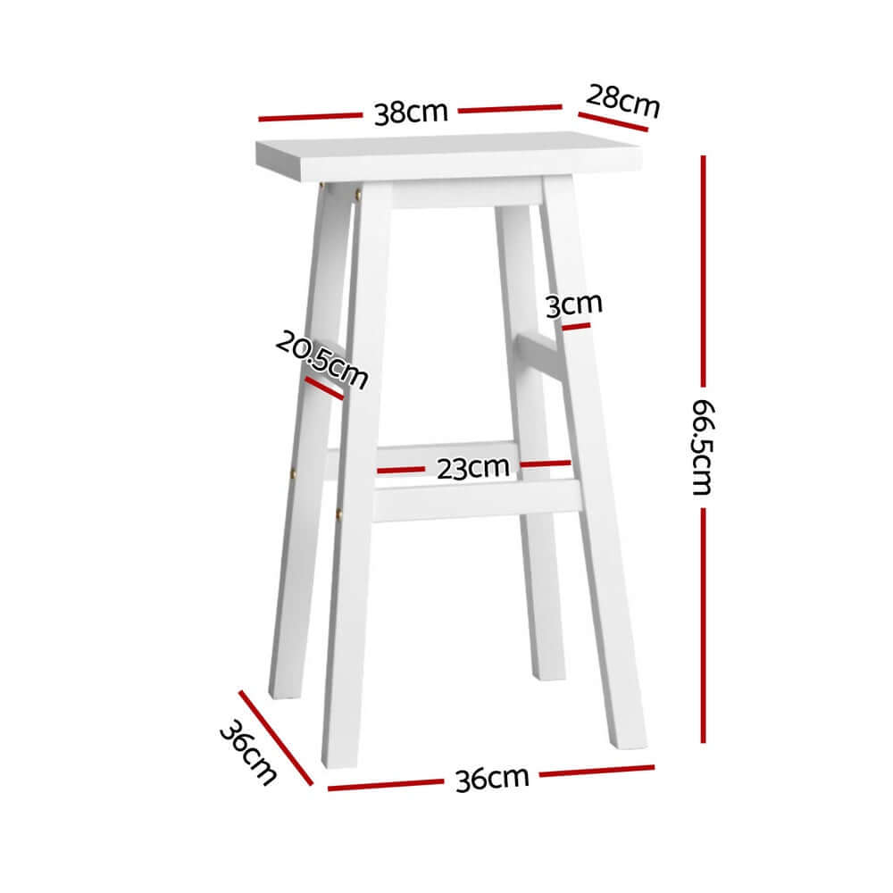 Dimensions of Artiss Wooden Bar Stool: height 66.5cm, width 38cm, depth 28cm, sturdy design for quality home decor.