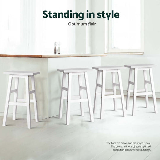 Artiss white wooden bar stools offering affordable quality and stylish flair for kitchen and bar counters.