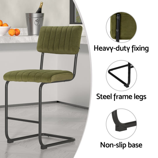 DSZ Product, feed-cond-new, feed-sl-DSZ Freight Payable, newArtiss 2 X  Bar Stools Velvet Chairs Green - Premium Furniture > Bar Stools & Chairs > Table & Bar Stools from Artiss ! Shop Online Buy Now at S & D's Value Store Family Business Best Customer ServiceDSZ Product, feed-cond-new, feed-sl-DSZ Freight Payable, new