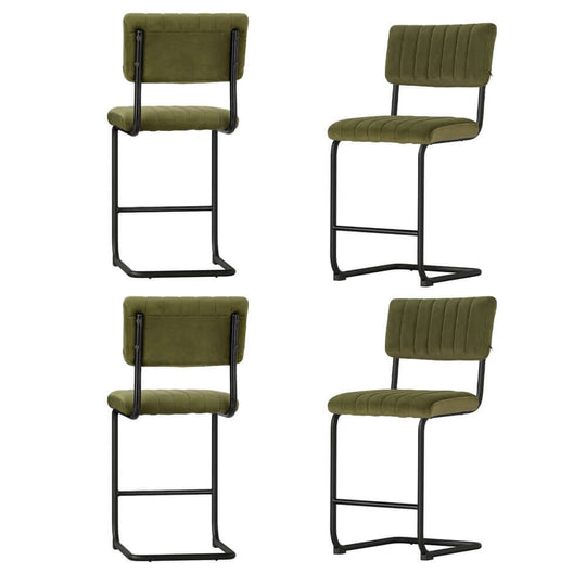 Artiss green velvet bar stools set of 4, stylish and affordable with sturdy steel frame for kitchen or home bar.