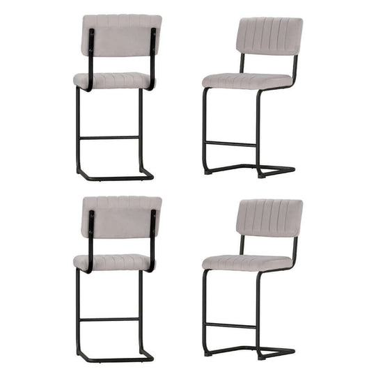 Artiss 4x bar stools in grey velvet, stylish design with sturdy steel frame, perfect for affordable luxury decor.