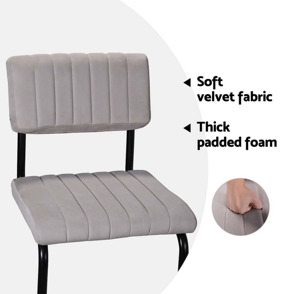 Artiss bar stool featuring soft velvet fabric and thick padded foam for ultimate comfort and style.