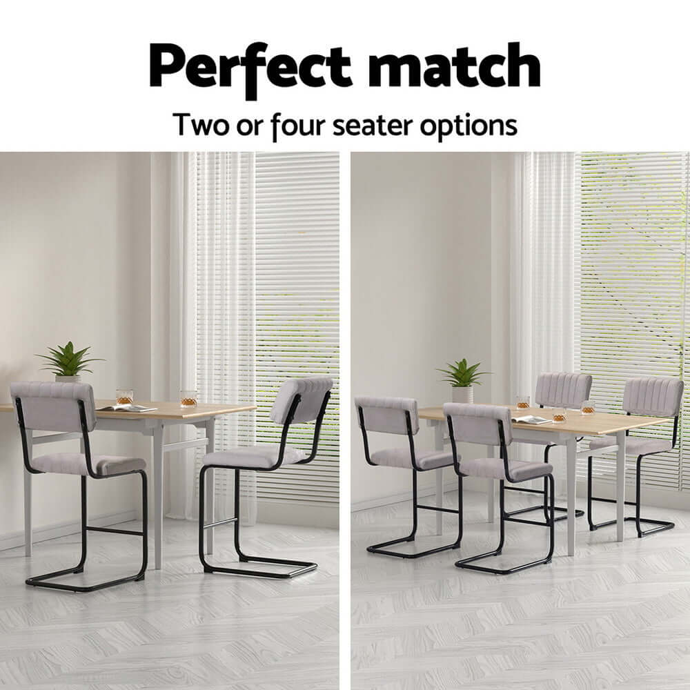 Stylish dining table showcasing two and four seater chair options for versatile home decor.