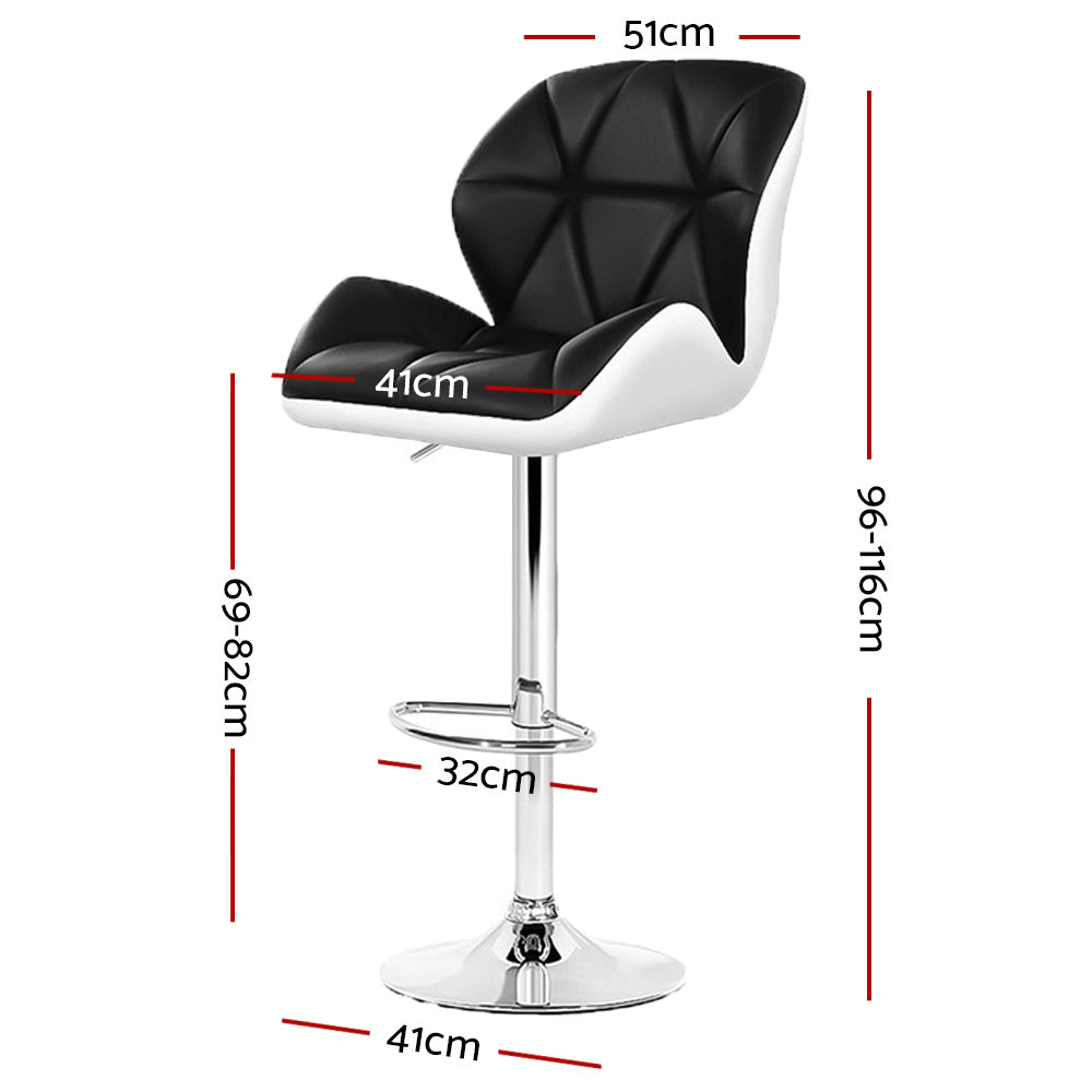 DSZ Product, feed-cond-new, feed-sl-DSZ Freight Payable, newArtiss 2 X  Bar Stools Gas Lift Padded Leather Black & White - Premium Furniture > Bar Stools & Chairs > Table & Bar Stools from Artiss ! Shop Online Buy Now at S & D's Value Store Family Business Best Customer ServiceDSZ Product, feed-cond-new, feed-sl-DSZ Freight Payable, new