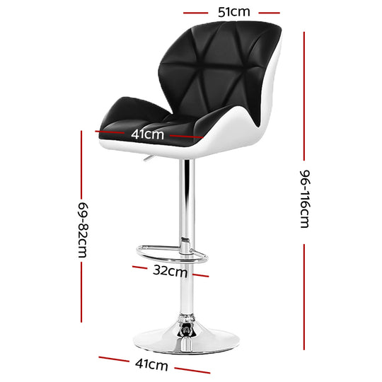 DSZ Product, feed-cond-new, feed-sl-DSZ Freight Payable, newArtiss 2 X  Bar Stools Gas Lift Padded Leather Black & White - Premium Furniture > Bar Stools & Chairs > Table & Bar Stools from Artiss ! Shop Online Buy Now at S & D's Value Store Family Business Best Customer ServiceDSZ Product, feed-cond-new, feed-sl-DSZ Freight Payable, new