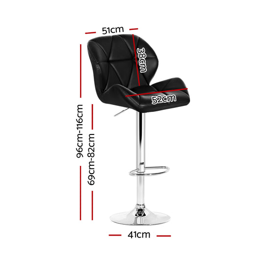 DSZ Product, feed-cond-new, feed-sl-DSZ Freight Payable, newArtiss 2 X  Bar Stools Gas Lift Padded Leather Black - Premium Furniture > Bar Stools & Chairs > Table & Bar Stools from Artiss ! Shop Online Buy Now at S & D's Value Store Family Business Best Customer ServiceDSZ Product, feed-cond-new, feed-sl-DSZ Freight Payable, new