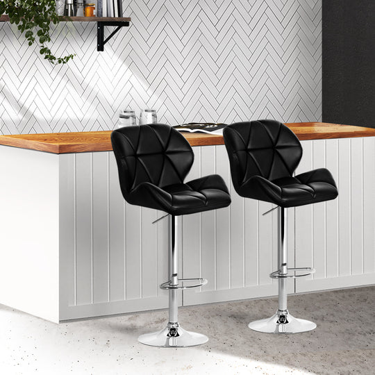 DSZ Product, feed-cond-new, feed-sl-DSZ Freight Payable, newArtiss 2 X  Bar Stools Gas Lift Padded Leather Black - Premium Furniture > Bar Stools & Chairs > Table & Bar Stools from Artiss ! Shop Online Buy Now at S & D's Value Store Family Business Best Customer ServiceDSZ Product, feed-cond-new, feed-sl-DSZ Freight Payable, new