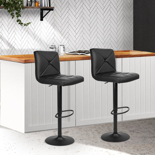 DSZ Product, feed-cond-new, feed-sl-DSZ Freight Payable, newArtiss 2 X  Bar Stools Kitchen Dining Chairs Gas Lift Stool Leather Black - Premium Furniture > Bar Stools & Chairs > Table & Bar Stools from Artiss ! Shop Online Buy Now at S & D's Value Store Family Business Best Customer ServiceDSZ Product, feed-cond-new, feed-sl-DSZ Freight Payable, new