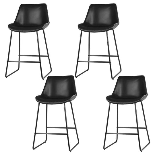 Set of 4 Artiss black bar stools with leather padding and metal legs, combining luxury and comfort in stylish design.