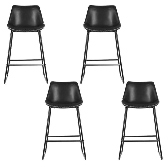 Set of 4 Artiss black leather padded bar stools with metal legs, combining luxury and affordability in stylish design.