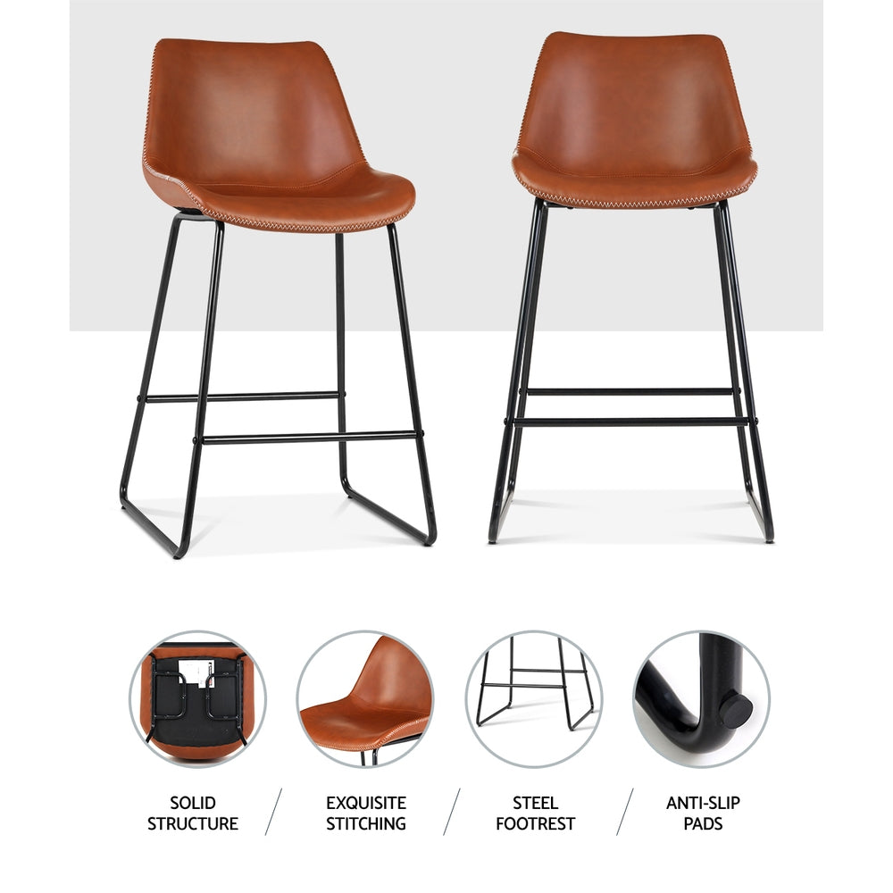 DSZ Product, feed-cond-new, feed-sl-DSZ Freight Payable, newArtiss Bar Stools Kitchen Counter Barstools Leather Metal Chairs Brown X2 - Premium Furniture > Bar Stools & Chairs > Table & Bar Stools from Artiss ! Shop Online Buy Now at S & D's Value Store Family Business Best Customer ServiceDSZ Product, feed-cond-new, feed-sl-DSZ Freight Payable, new