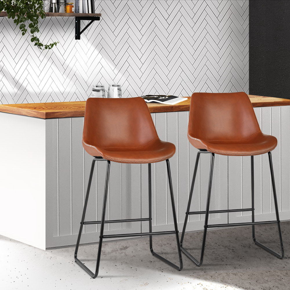 DSZ Product, feed-cond-new, feed-sl-DSZ Freight Payable, newArtiss Bar Stools Kitchen Counter Barstools Leather Metal Chairs Brown X2 - Premium Furniture > Bar Stools & Chairs > Table & Bar Stools from Artiss ! Shop Online Buy Now at S & D's Value Store Family Business Best Customer ServiceDSZ Product, feed-cond-new, feed-sl-DSZ Freight Payable, new