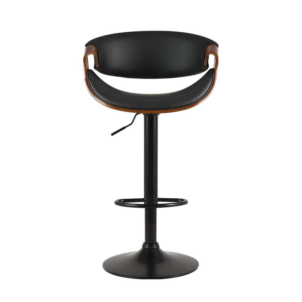 Artiss 2x bar stools with gas lift, leather upholstery, and armrest, offering affordable quality for luxurious DIY spaces.