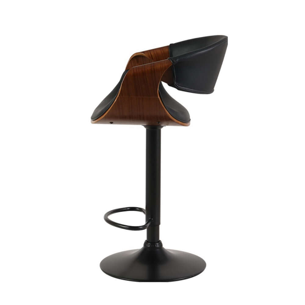 Affordable Artiss 2x Bar Stool with gas lift, leather upholstery, armrest, and sleek design.