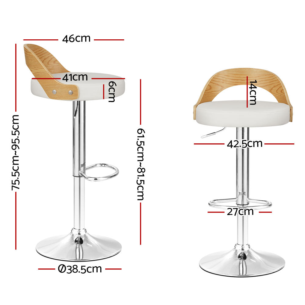 DSZ Product, feed-cond-new, feed-sl-DSZ Freight Payable, newArtiss 2 X  Bar Stools Adjustable Leather Padded White - Premium Furniture > Bar Stools & Chairs > Table & Bar Stools from Artiss ! Shop Online Buy Now at S & D's Value Store Family Business Best Customer ServiceDSZ Product, feed-cond-new, feed-sl-DSZ Freight Payable, new