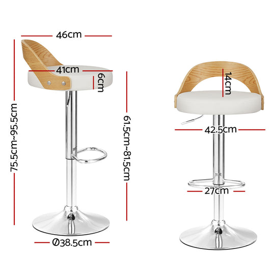 DSZ Product, feed-cond-new, feed-sl-DSZ Freight Payable, newArtiss 2 X  Bar Stools Adjustable Leather Padded White - Premium Furniture > Bar Stools & Chairs > Table & Bar Stools from Artiss ! Shop Online Buy Now at S & D's Value Store Family Business Best Customer ServiceDSZ Product, feed-cond-new, feed-sl-DSZ Freight Payable, new