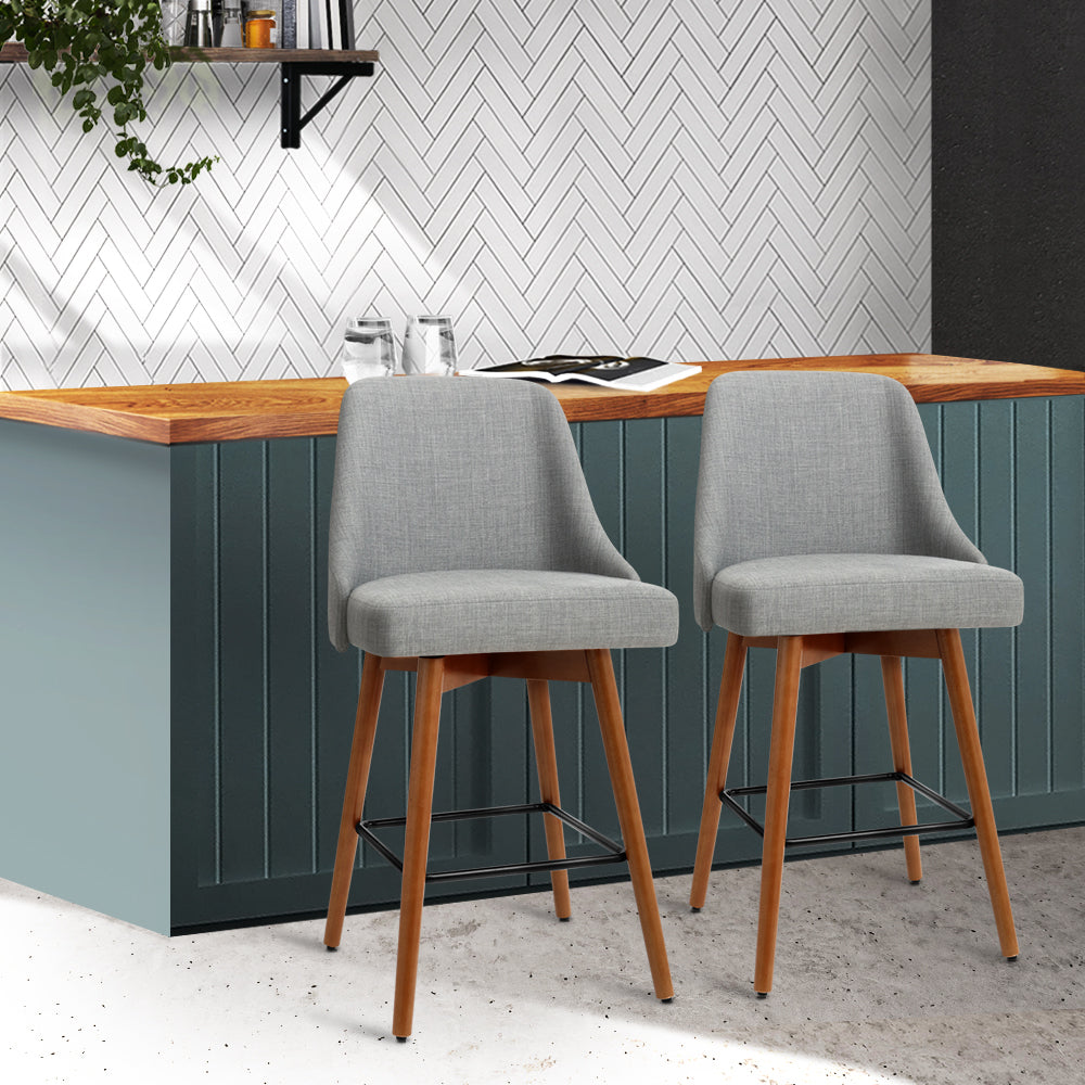 DSZ Product, feed-cond-new, feed-sl-DSZ Freight Payable, newArtiss 2 X  Bar Stools Swivel Seat Wooden Grey - Premium Furniture > Bar Stools & Chairs > Table & Bar Stools from Artiss ! Shop Online Buy Now at S & D's Value Store Family Business Best Customer ServiceDSZ Product, feed-cond-new, feed-sl-DSZ Freight Payable, new