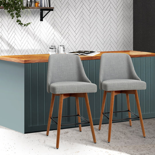 DSZ Product, feed-cond-new, feed-sl-DSZ Freight Payable, newArtiss 2 X  Bar Stools Swivel Seat Wooden Grey - Premium Furniture > Bar Stools & Chairs > Table & Bar Stools from Artiss ! Shop Online Buy Now at S & D's Value Store Family Business Best Customer ServiceDSZ Product, feed-cond-new, feed-sl-DSZ Freight Payable, new