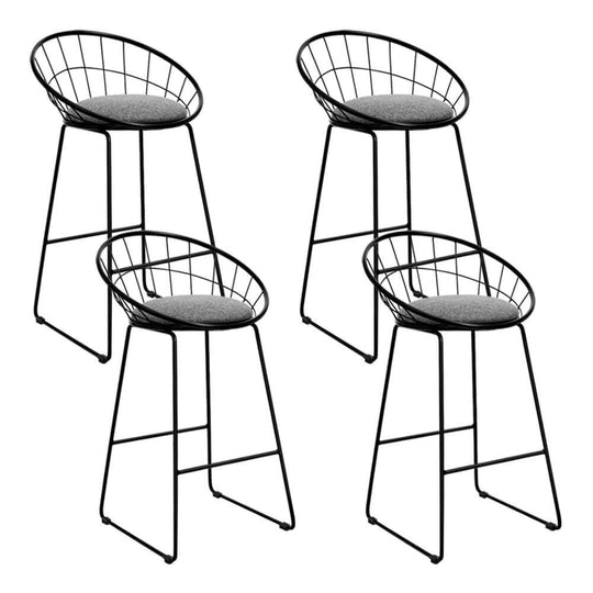 Artiss 4x bar stools with padded seats, modern steel frame, stylish and affordable design for contemporary decor.