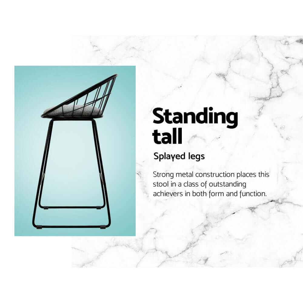 Artiss bar stool with splayed legs and metal construction, showcasing modern design and superior durability.