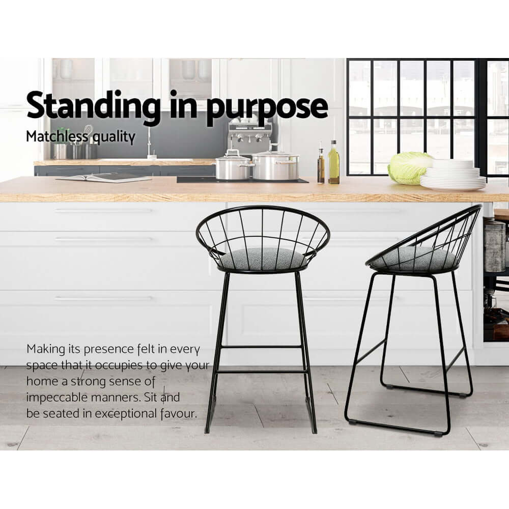 Modern Artiss bar stools with padded seat and sturdy metal frame, perfect for stylish affordable home decor.