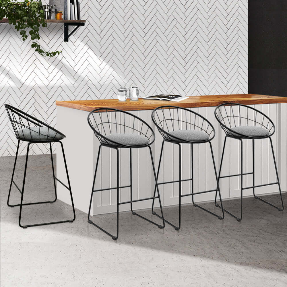 Modern Artiss bar stools with padded seats and metal frame, perfect for affordable DIY and stylish contemporary decor.