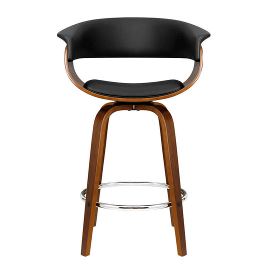 Affordable Artiss bar stool with swivel PU seat and wooden frame, offering quality and plush comfort for any space.