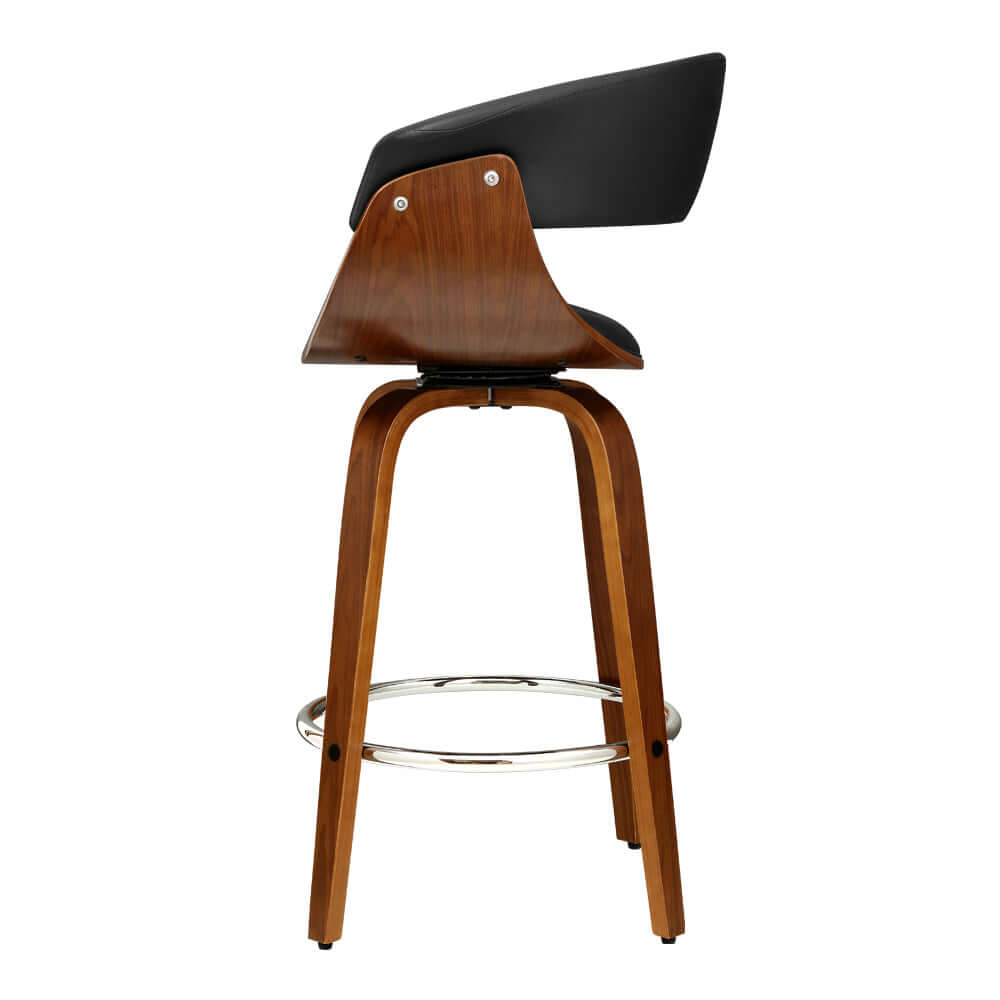 Artiss affordable bar stool with PU seat and walnut frame, perfect for DIY luxury decor.