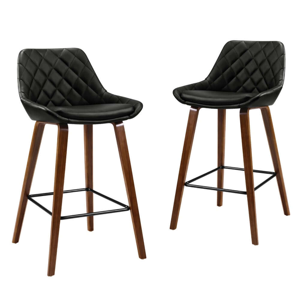 Artiss 4x bar stools with PU seat and wooden legs, stylish, affordable, quality furniture for modern decor.