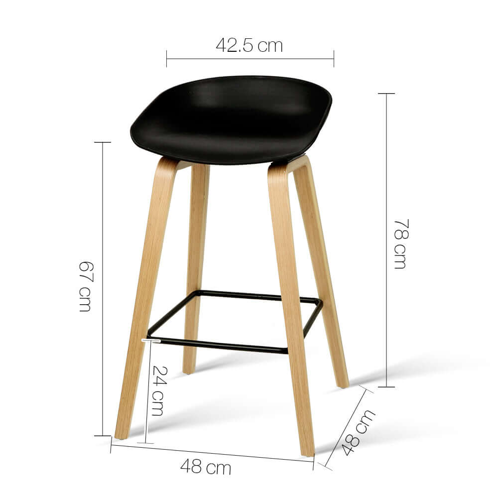 Black Bentwood bar stool with wooden legs and dimensions: 42.5x48x78 cm, stylish, affordable, and unique for kitchen decor.