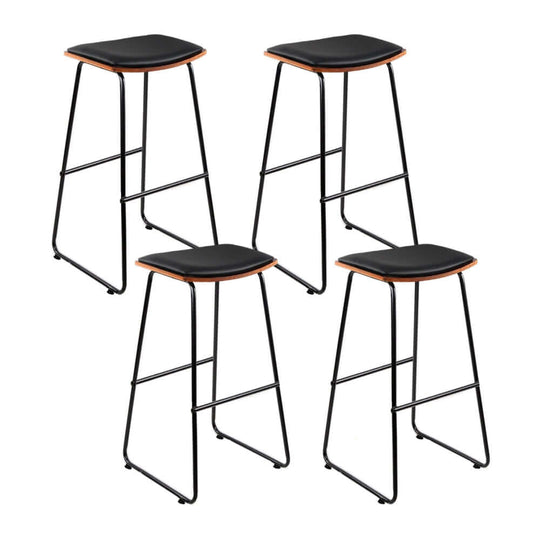 Set of 4 Artiss affordable bar stools with leather padded seats and sturdy metal frames, perfect for DIY home decor.