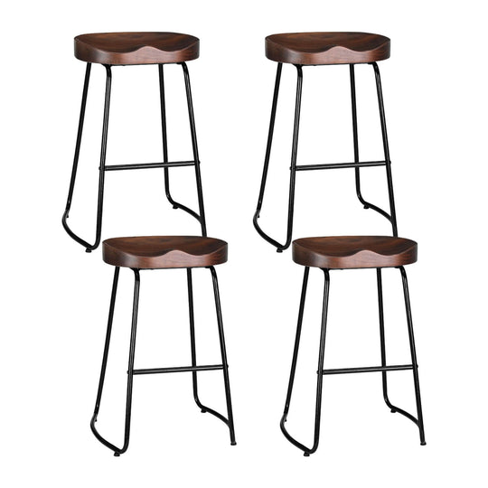 Set of 4 Artiss tractor seat bar stools with pine wood tops and steel frames, affordable and stylish DIY furniture.