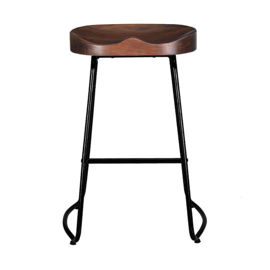 Artiss 4x Bar Stools Tractor Seat, 65cm, vintage industrial design with pine wood seat and steel base.