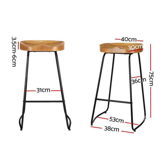 DSZ Product, feed-cond-new, feed-sl-DSZ Freight Payable, newArtiss 2 X  Bar Stools Tractor Seat 75Cm Wooden - Premium Furniture > Bar Stools & Chairs > Table & Bar Stools from Artiss ! Shop Online Buy Now at S & D's Value Store Family Business Best Customer ServiceDSZ Product, feed-cond-new, feed-sl-DSZ Freight Payable, new