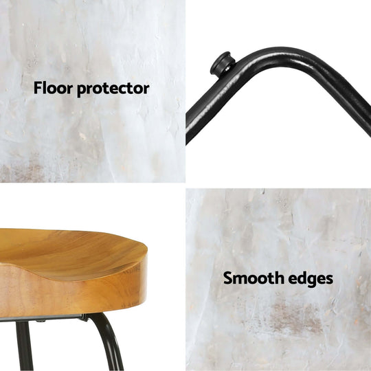 Features of Artiss Tractor Bar Stool: floor protector and smooth edges for added safety and style.