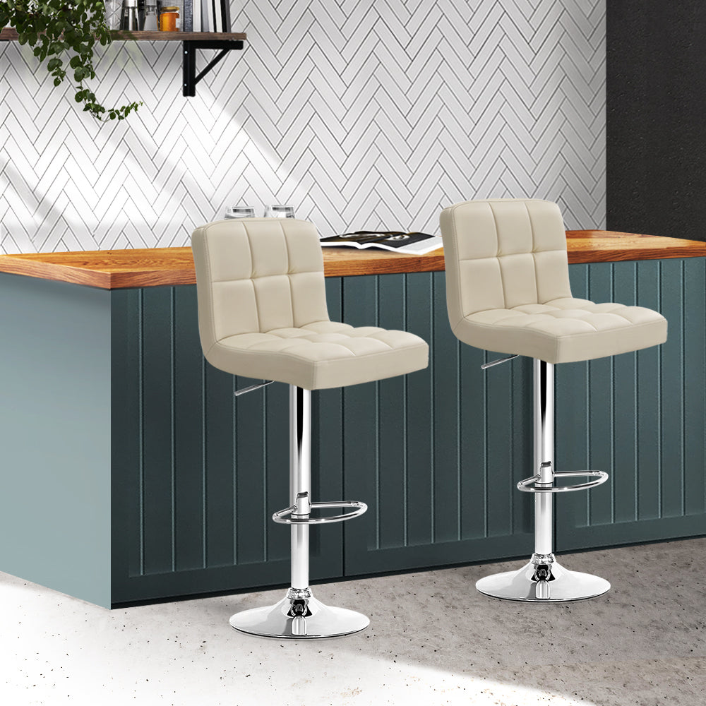 DSZ Product, feed-cond-new, feed-sl-DSZ Freight Payable, newArtiss 2 X  Bar Stools Leather Gas Lift Beige - Premium Furniture > Bar Stools & Chairs > Table & Bar Stools from Artiss ! Shop Online Buy Now at S & D's Value Store Family Business Best Customer ServiceDSZ Product, feed-cond-new, feed-sl-DSZ Freight Payable, new