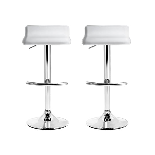 Artiss 2x Bar Stools Adjustable Gas Lift Chairs White