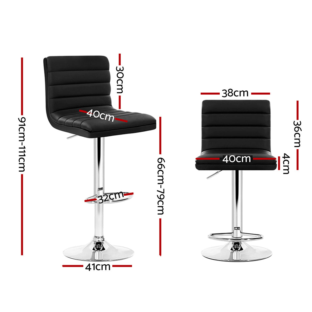 DSZ Product, feed-cond-new, feed-sl-DSZ Freight Payable, newArtiss 2 X  Bar Stools Padded Leather Gas Lift Black - Premium Furniture > Bar Stools & Chairs > Table & Bar Stools from Artiss ! Shop Online Buy Now at S & D's Value Store Family Business Best Customer ServiceDSZ Product, feed-cond-new, feed-sl-DSZ Freight Payable, new