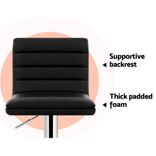 DSZ Product, feed-cond-new, feed-sl-DSZ Freight Payable, newArtiss 2 X  Bar Stools Padded Leather Gas Lift Black - Premium Furniture > Bar Stools & Chairs > Table & Bar Stools from Artiss ! Shop Online Buy Now at S & D's Value Store Family Business Best Customer ServiceDSZ Product, feed-cond-new, feed-sl-DSZ Freight Payable, new