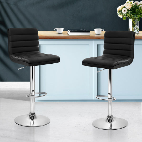 DSZ Product, feed-cond-new, feed-sl-DSZ Freight Payable, newArtiss 2 X  Bar Stools Padded Leather Gas Lift Black - Premium Furniture > Bar Stools & Chairs > Table & Bar Stools from Artiss ! Shop Online Buy Now at S & D's Value Store Family Business Best Customer ServiceDSZ Product, feed-cond-new, feed-sl-DSZ Freight Payable, new