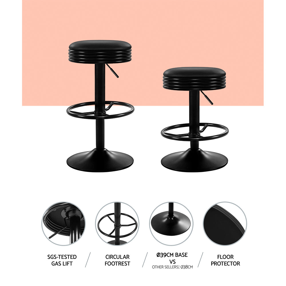 DSZ Product, feed-cond-new, feed-sl-DSZ Freight Payable, newArtiss 2 X  Bar Stools Leather Padded Gas Lift Black - Premium Furniture > Bar Stools & Chairs > Table & Bar Stools from Artiss ! Shop Online Buy Now at S & D's Value Store Family Business Best Customer ServiceDSZ Product, feed-cond-new, feed-sl-DSZ Freight Payable, new