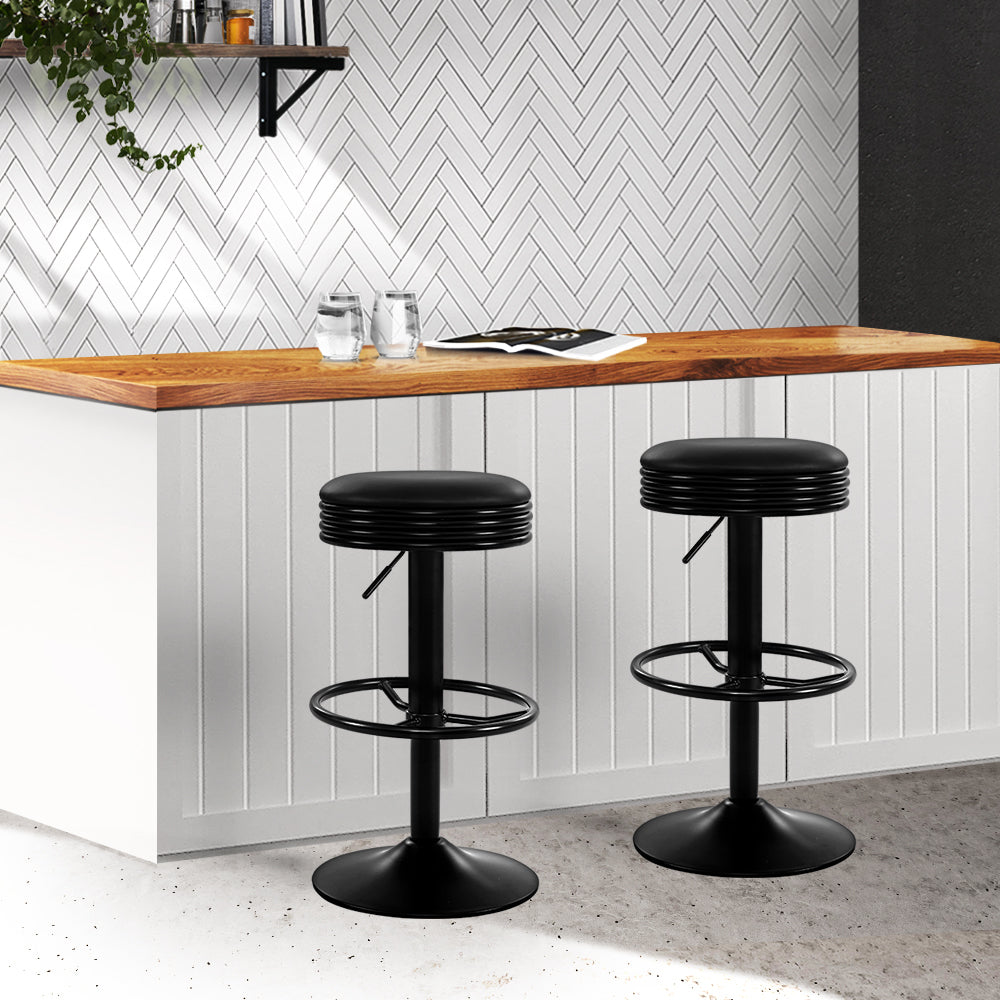 DSZ Product, feed-cond-new, feed-sl-DSZ Freight Payable, newArtiss 2 X  Bar Stools Leather Padded Gas Lift Black - Premium Furniture > Bar Stools & Chairs > Table & Bar Stools from Artiss ! Shop Online Buy Now at S & D's Value Store Family Business Best Customer ServiceDSZ Product, feed-cond-new, feed-sl-DSZ Freight Payable, new