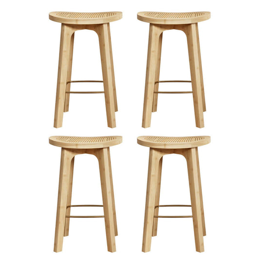 Set of 4 Artiss bamboo rattan bar stools, sturdy and stylish for kitchen or bar use, affordable luxury seating.