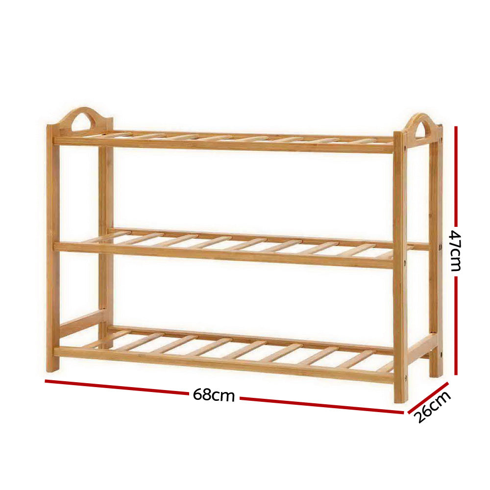 _label_, DSZ Product, feed-cond-new, feed-sl-free shipping, free-shipping, newArtiss Shoe Rack Bamboo Shoe Storage 3 - Tier 9 Pairs - Premium Furniture > Living Room > Shoe Storage from Artiss ! Shop Online Buy Now at S & D's Value Store Family Business Best Customer Service_label_, DSZ Product, feed-cond-new, feed-sl-free shipping, free-shipping, new